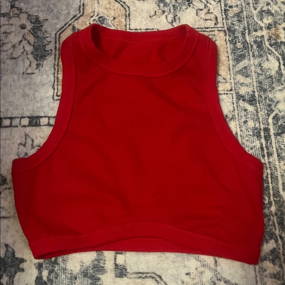Red Sleeveless Crop Top